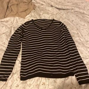 dark brown striped long sleeve